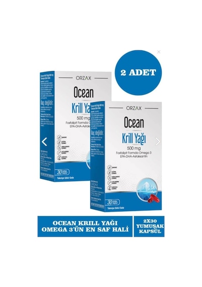Ocean Krill Oil 500 Mg Omega 3 30 Softjel Kapsül 2 Adet