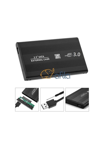 Afila 2.5" Usb 3.0 Harici Harddisk Hdd Kutusu Sata Disk Siyah Plastik