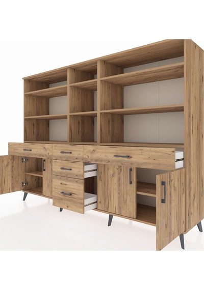 Hyperion Dolap 11 Raflı 5 Çekmeceli 4 Kapaklı 220x44x163 Çam-çam Çam-çam Hyperion Dolap 11 Raflı 5 Çekmeceli 4 Kapaklı 220x44x163 Çam-çam Çam-çam
