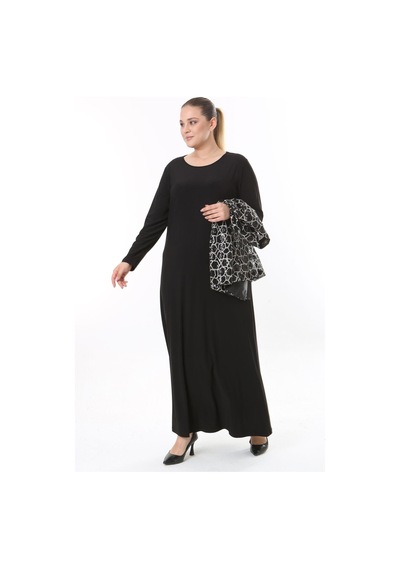 Ladies First Büyük Beden 3911 Siyah Ceket+elbise Takım 001