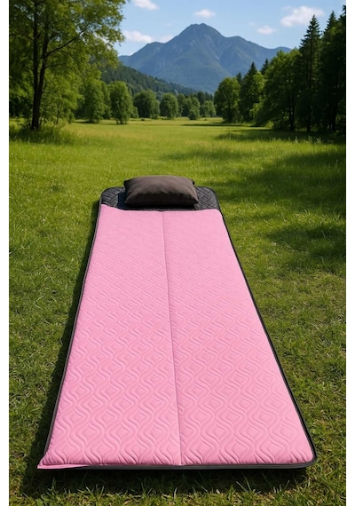 Yastıklı Kamp Uyku Tulumu Su Geçirmez Taşınabilir Outdoor Pembe