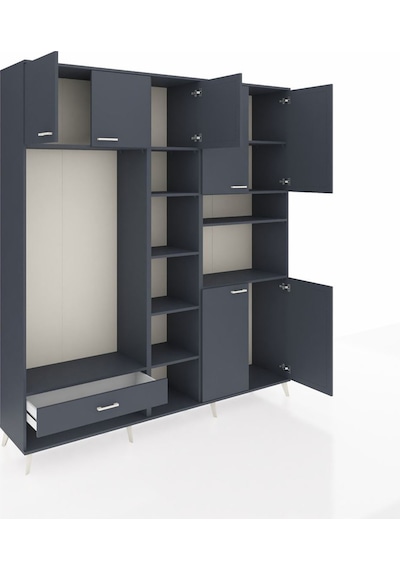 Hyperion Dolap 11 Raflı Tek Çekmeceli 7 Kapaklı 220x44x243 Antrasit-antrasit/antrasit Antrasıt/antrasıt - Antrasıt Hyperion Dolap 11 Raflı Tek Çekmeceli 7 Kapaklı 220x44x243 Antrasit-antrasit/antrasit Antrasıt/antrasıt - Antrasıt