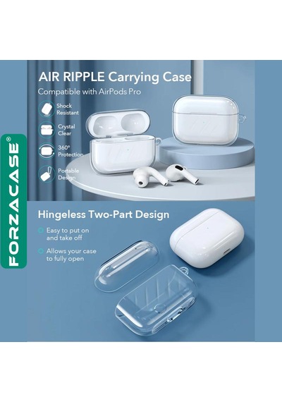 Forzacase Apple Uyumlu AirPods Pro 2 Şeffaf Anahtar Askılıklı Bluetooth Kulaklık Kılıfı - Fc567 Şeffaf