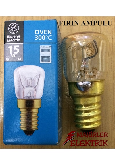 General Fırın Ampulu Lambası 15 Watt E-14 Ince Duy 300 Derece 15W