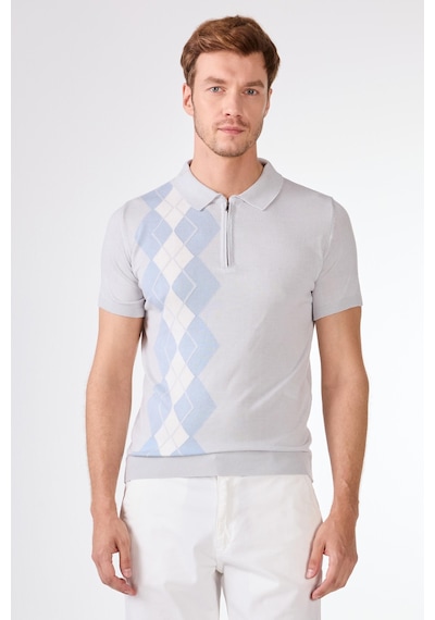 Dufy Fermuarlı Triko Tshirt A. Gri