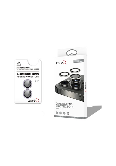 Apple Uyumlu iPad iPhone 17 Zore Cl-12 Premium Safir Parmak İzi Bırakmayan Anti-reflective Kamera Lens Koruyucu Açık Mor