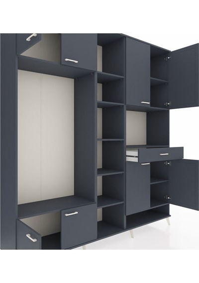 Hyperion Dolap 12 Raflı Tek Çekmeceli 8 Kapaklı 220x44x243 Antrasit-antrasit/antrasit Antrasıt/antrasıt - Antrasıt Hyperion Dolap 12 Raflı Tek Çekmeceli 8 Kapaklı 220x44x243 Antrasit-antrasit/antrasit Antrasıt/antrasıt - Antrasıt