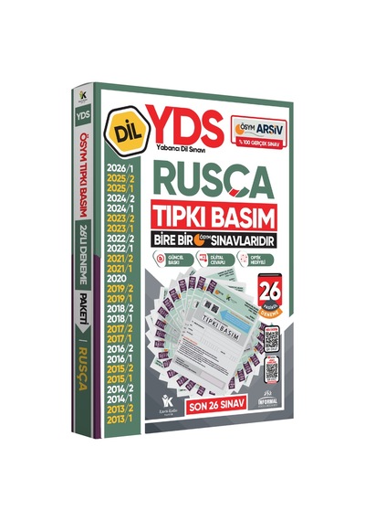 2026 YDS Rusça ÖSYM Tıpkı Basım Çıkmış Soru Deneme Paketi Dijital Çözümlü 26lı Fasikül SETİ