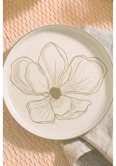 Taupe Bloom Nordic 6'lı Pasta & Sunum Tabağı 22 Cm Çok Renkli