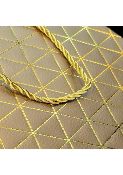 Gold Geometrik Desenli Büyük Boy Karton Hediye Çantası 73987442