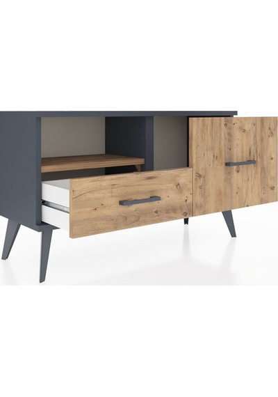 Arges Şifonyer Tek Raflı 2 Çekmeceli 88x30x48 Antrasit-çam Çam Arges Şifonyer Tek Raflı 2 Çekmeceli 88x30x48 Antrasit-çam Çam