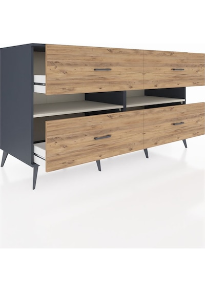Kronos Konsol 2 Raflı 4 Çekmeceli 176x59x99 Antrasit-aytaşı/çam Aytası/atlas Çam - Antrasıt Kronos Konsol 2 Raflı 4 Çekmeceli 176x59x99 Antrasit-aytaşı/çam Aytası/atlas Çam - Antrasıt
