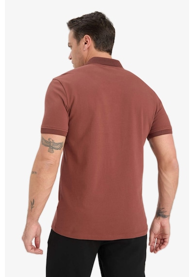 DeFacto Slim Fit Dar Kesim Polo Yaka Kısa Kollu Dokulu Basic Düz Tişört T5259AZ25SMBN414