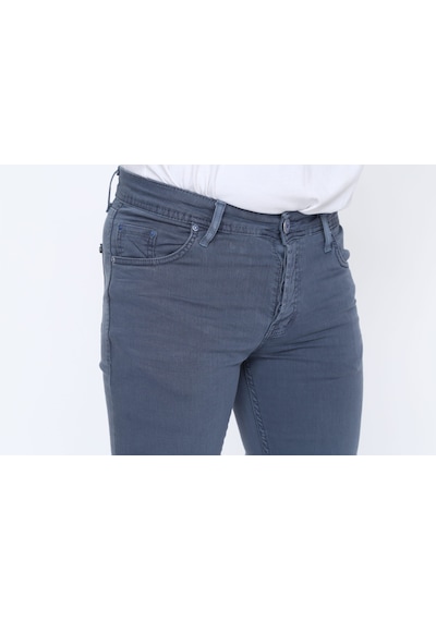 Digital Jeans Dar Kesim Erkek Likralı Açık Gri Kot Pant Petrol Mavi Açık Gri