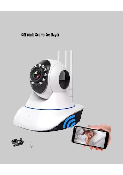 Akıllı Ip Güvenlik Kamerası 1080p Hd, Gece Görüşlü, Hareket Algılamalı Yeni Nesil Beyaz