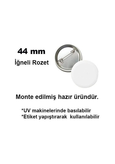 Uv Baskı İçin 44 Mm İğneli Buton Rozet 50 Adet Diğer