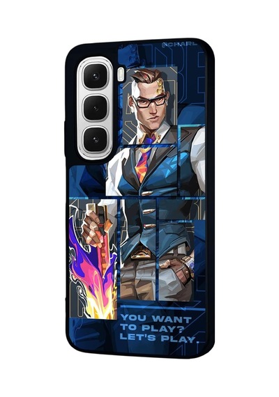 Tr Infinix Hot 60 İle Uyumlu Valorant Temalı Siyah Kılıf, Yumuşak Silikon, Şok Emici Koruyucu Kapak