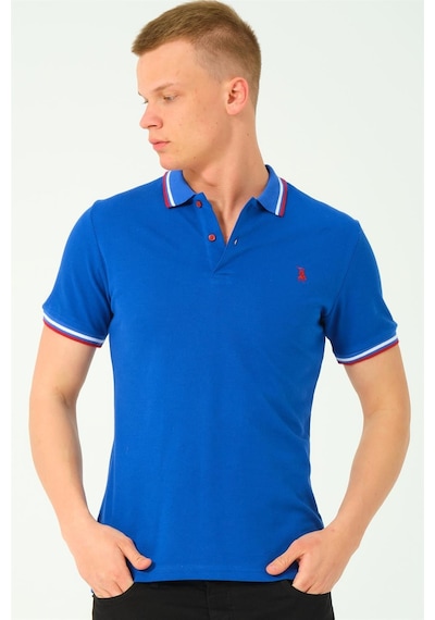 T8594 Dewberry Erkek T-shırt-sax-2