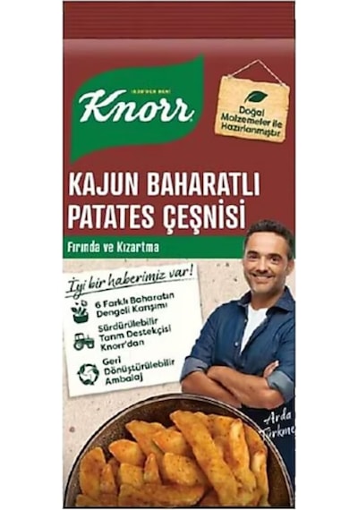 Knorr Cajun Baharatlı Patates Çeşnisi 60 Gr X 12 Adet Acılı Ve Baharatlı Lezzet