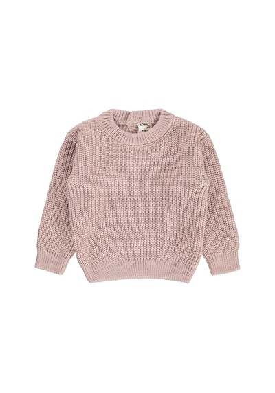 Civil Baby Arkadan Düğmeli Basic 6-18 Ay Kazak - Pudra