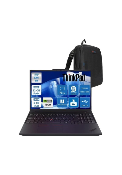 Lenovo ThinkPad P16v Gen3 21RS0006TXF11 Ultra 7 255H 32 GB 2 TB SSD 8 GB RTXpro1000 16" Free Dos Dizüstü Bilgisayar