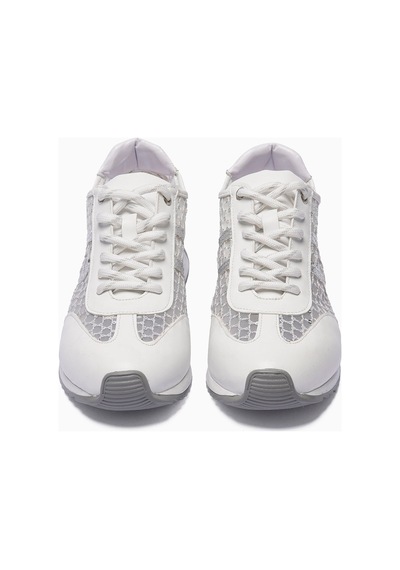 Mubiano Kadın Sneaker Pullu File Detaylı Parlak Günlük Spor Ayakkabı Lucina Beyaz Beyaz