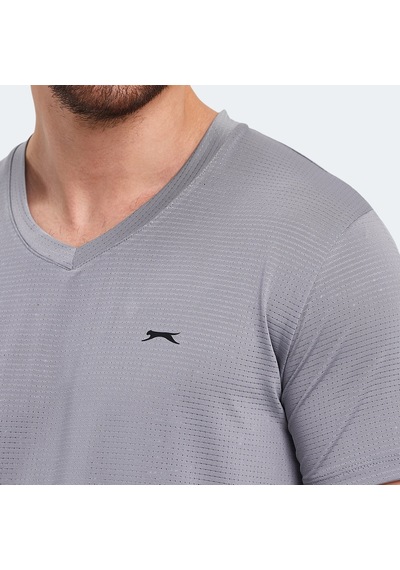 Slazenger KATRIINA Erkek V Yaka Gri Tişört