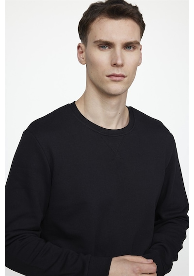 Tudors Pamuk Bisiklet Yaka Basıc Unisex Siyah Sweatshirt 26562 Siyah