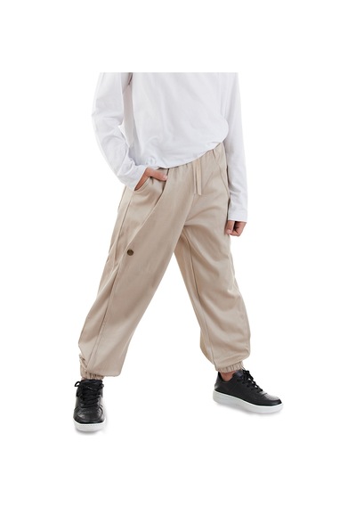 Denokids Erkek Çocuk Bej Gabardin Pantolon Renkli