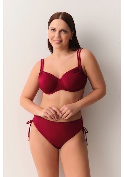 Suwen Balenli Körüklü Bikini Üst Sbn26940c020 Bordo 40