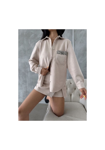 Verymoda Süet Gömlek - F1517 Taş