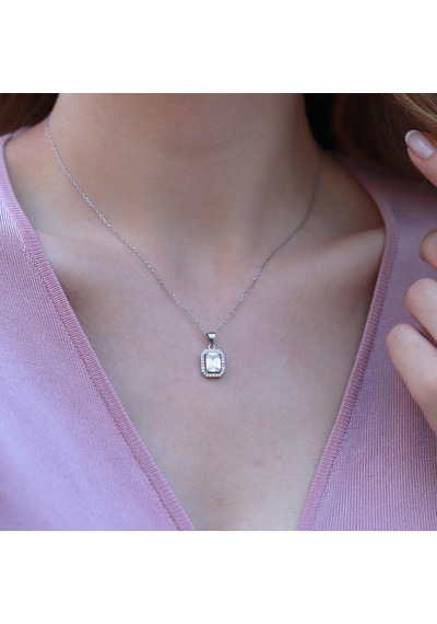 Baget Kesim Zirkon Taşlı Gümüş Set Gümüş