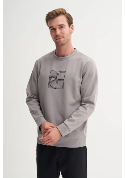 Cazador 53290 Erkek Bisiklet Yaka Sweatshirt Gri