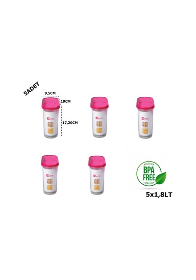 Moonstar Modüler Kapaklı Kuru Gida Saklama Kabı 18 L X 5Adet Mb Çok Renkli