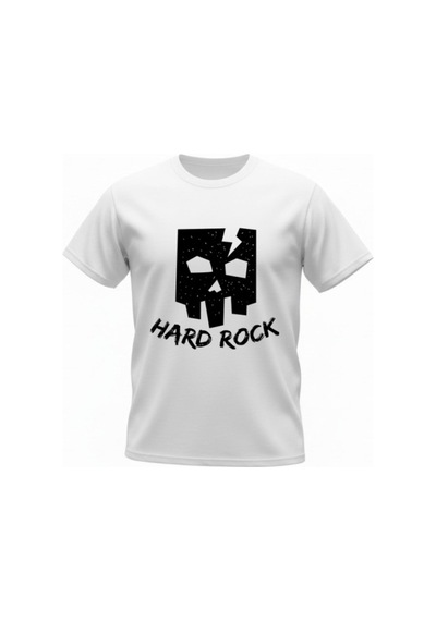Urbantrendstore Unisex Hard Rock Oversize Fit Rahat Geniş Salaş T-shirt Günlük Tişört Beyaz