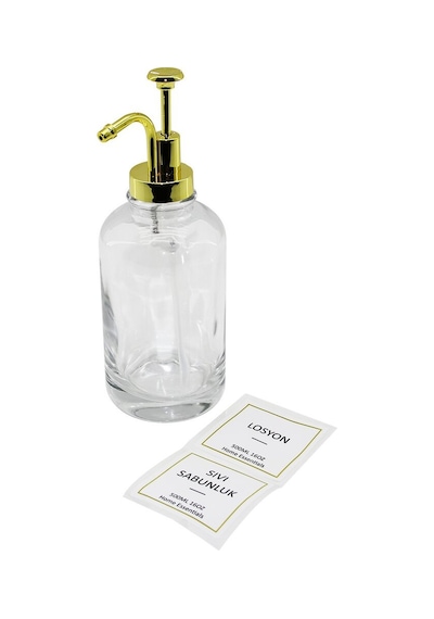 Yakut-11302 Yuvarlak Şeffaf Cam Sıvı Sabunluk 500ml