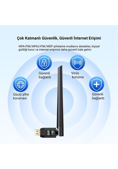 Lexroo Ad087 Bluetooth 5.0 Adaptör - 600mbps Dual Band Wifi Alıcı Verici Access Point