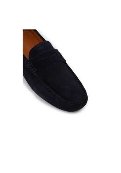 Deery Erkek Hakiki Süet Lacivert Penny Loafer - E0920mlcvc01