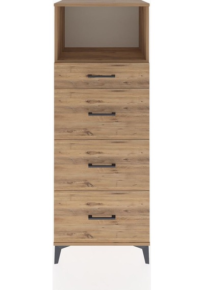 Hyperion Dolap Tek Raflı 4 Çekmeceli 60x44x163 Çam-çam Çam
