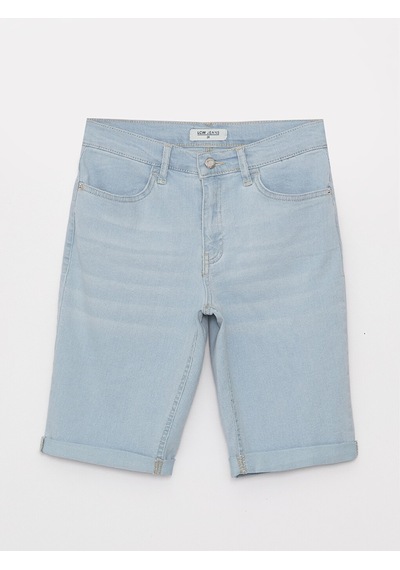 Lcw Jeans İndigo Normal Bel Bermuda Fit Kadın Jean Şort
