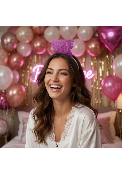 Taç Eva Bride To Be Mor Simli Taşlı Bekarlığa Veda Partisi Gelin Tacı Saç Aksesuarı