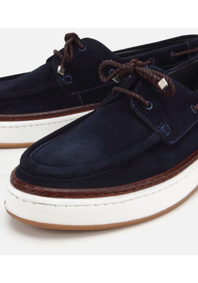 Hotiç Erkek Süet Deri Lacivert Bağcık Detaylı Günlük Loafer 02ayh319380a680 02ayh319380a680