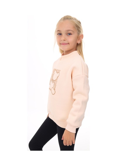 Toontoy Kız Çocuk Baskılı Sweatshirt Bej