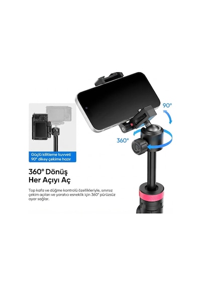 Ulanzi Mt-44b 150cm 2 İn 1 Otomatik Açılan 4 Ayaklı Selfie Monopod Tripod Siyah - S056