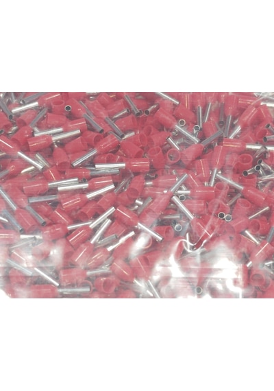 1 Mm Tek Girişli İzoleli Kablo Yüksüğü - Fransız Norm Kırmızı Paket 1000 Adet