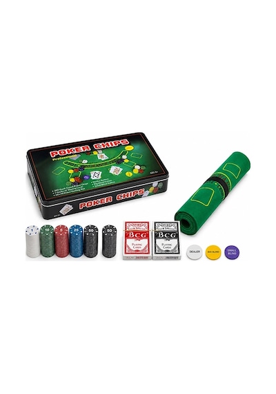 Poker Casino Oyun Seti 300 Chipli Profesyonel Poker Seti Metal Kutulu 2 Deste İskambil Kağıtlı