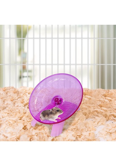 Hamster Uçan Daire Sessiz Koşu Egzersiz Tekerleği Gerbil Sıçan Fare Kirpi Küçük Hayvanlar İçin Pembe