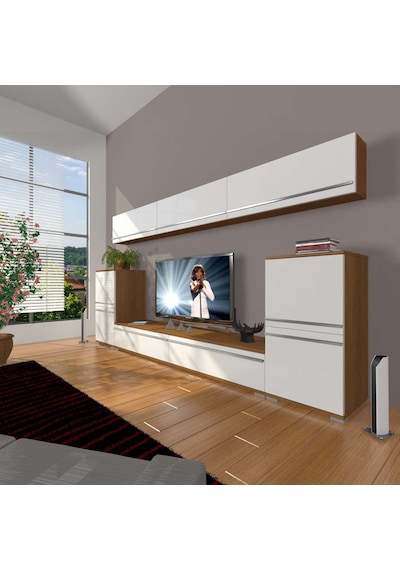 Decoraktiv Eko 9 Mdf Std Tv Ünitesi Tv Sehpası Ceviz - Beyaz
