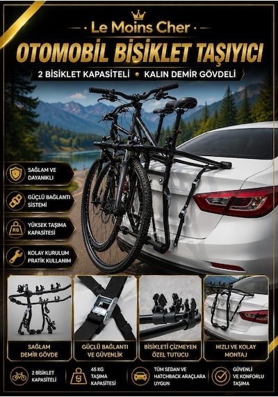 Ds Ds 9 Rivoli Oto Bagaj Üstü 2 Bisiklet Taşıma Aparatı Metal Gövdeli