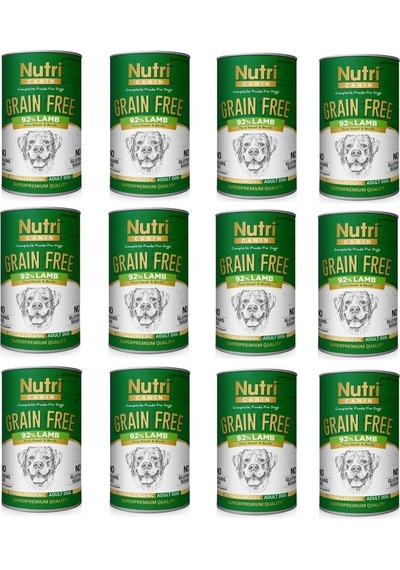 Nutri Canin Tahılsız %92 Kuzu Etli Konserve Yetişkin Köpek Maması 12 x 400 G